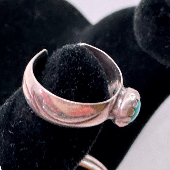 Navajo Sterling Silver Bracelet & Ring with Turquoise - Picture 3 of 8